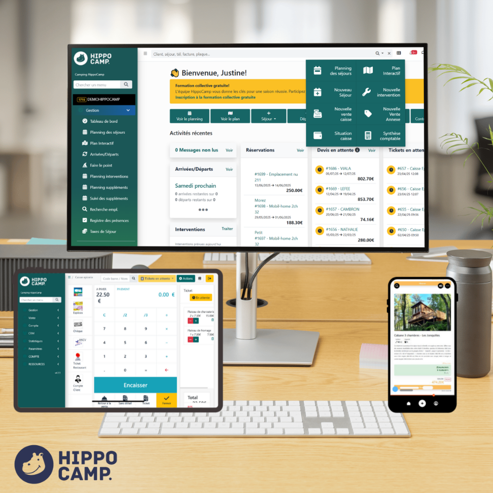 Système de réservation en ligne en direct HippoBooking